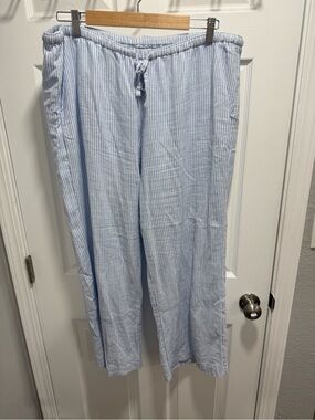 Hollister Light Blue Striped Women’s Drawstring Lounge Pants